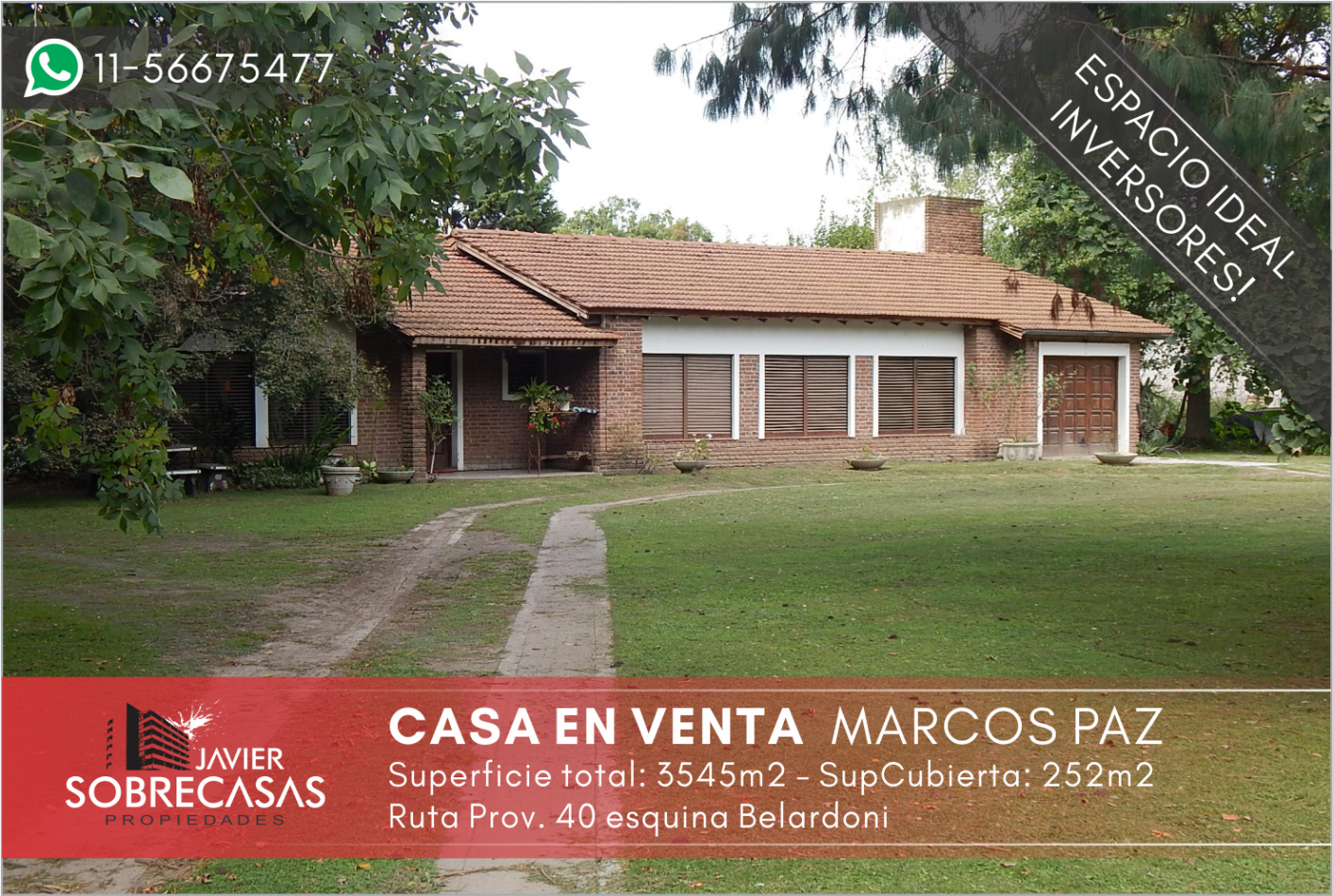 CASAQUINTA EN VENTA - Marcos Paz - Pcia. de Bs.As.