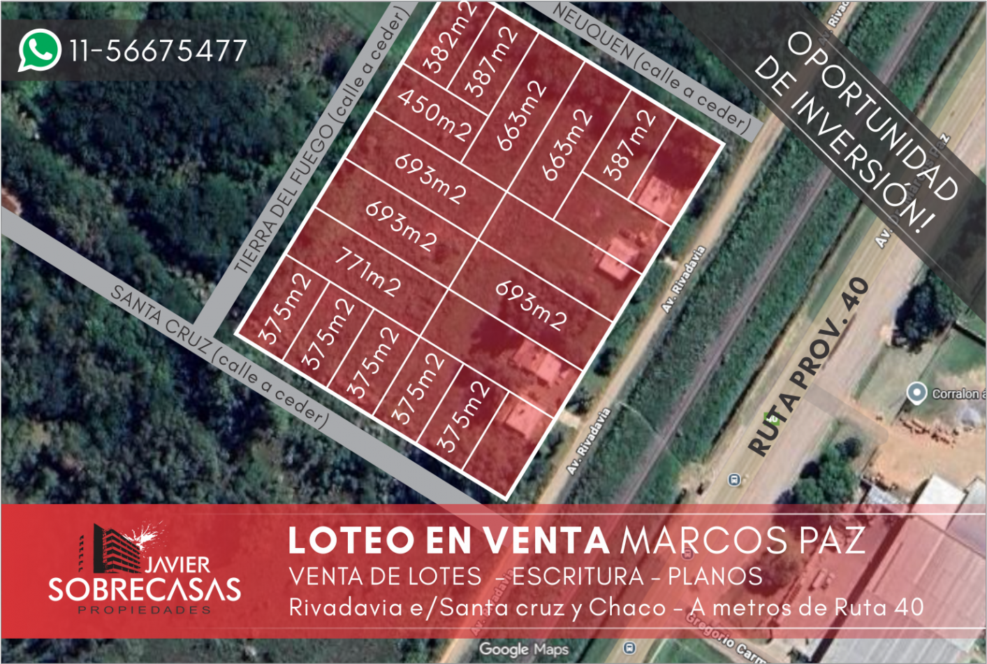 FRACCION C/VIVIENDAS EN VENTA - Marcos Paz - Pcia. de Buenos Aires