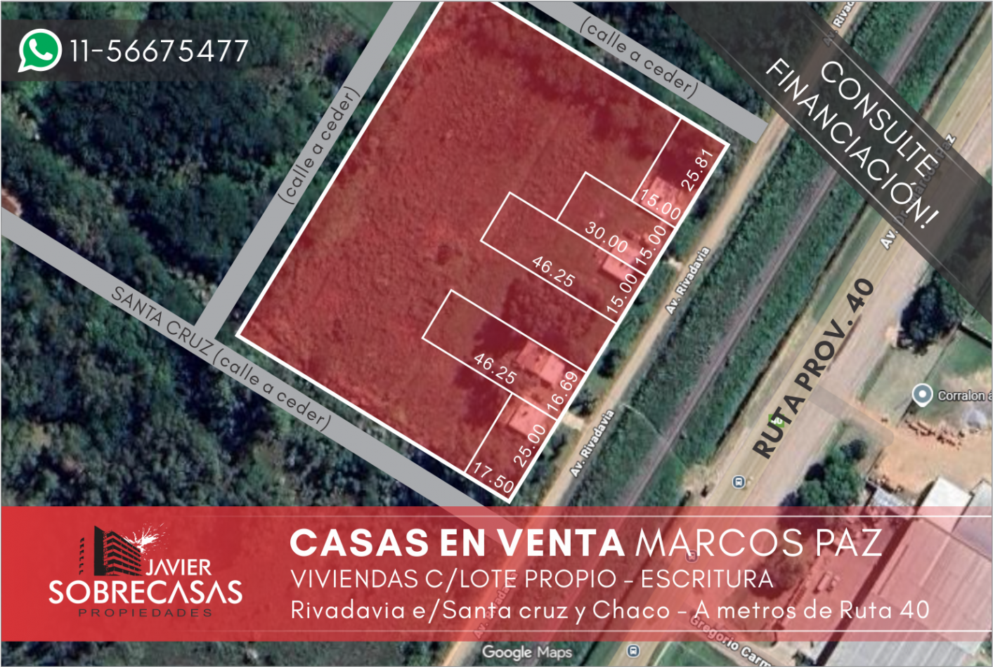 FRACCION C/VIVIENDAS EN VENTA - Marcos Paz - Pcia. de Buenos Aires