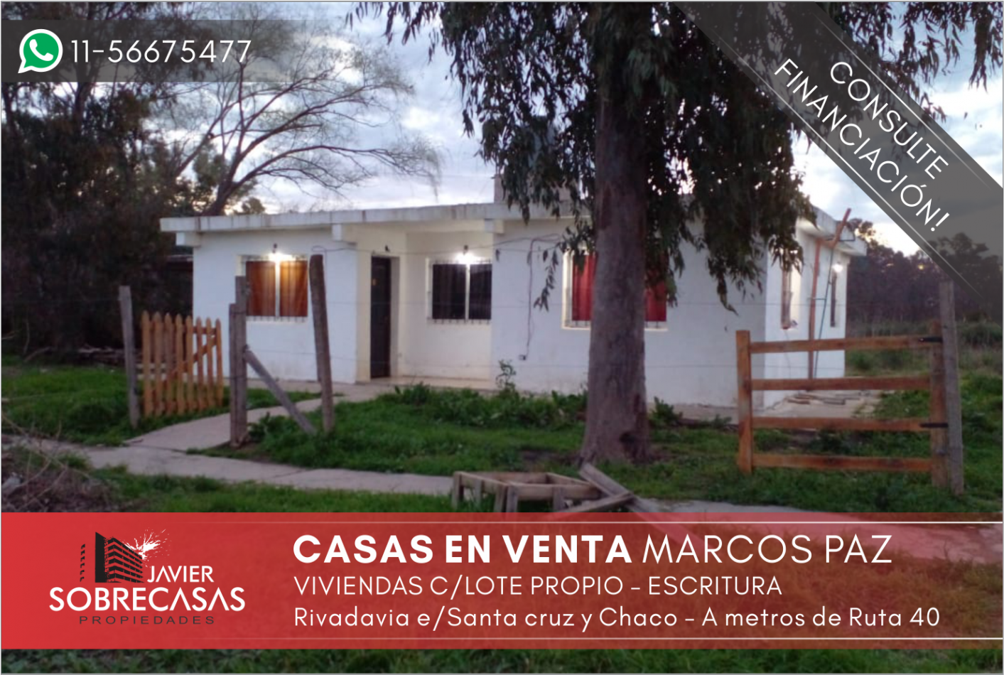 FRACCION C/VIVIENDAS EN VENTA - Marcos Paz - Pcia. de Buenos Aires