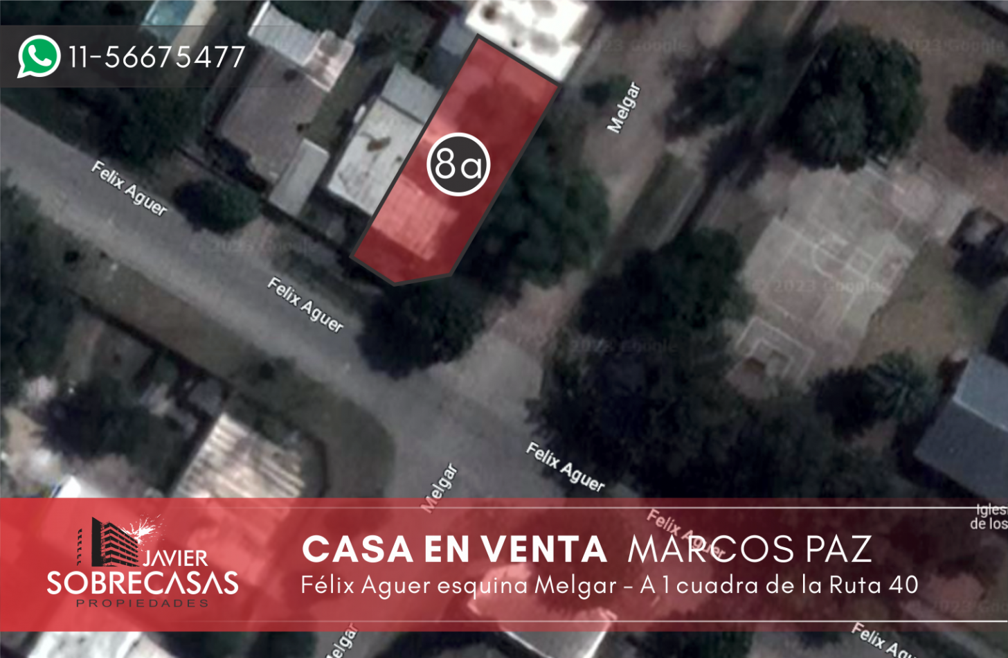 LOTE C/CASA EN VENTA - Marcos Paz - Pcia. de Buenos Aires.