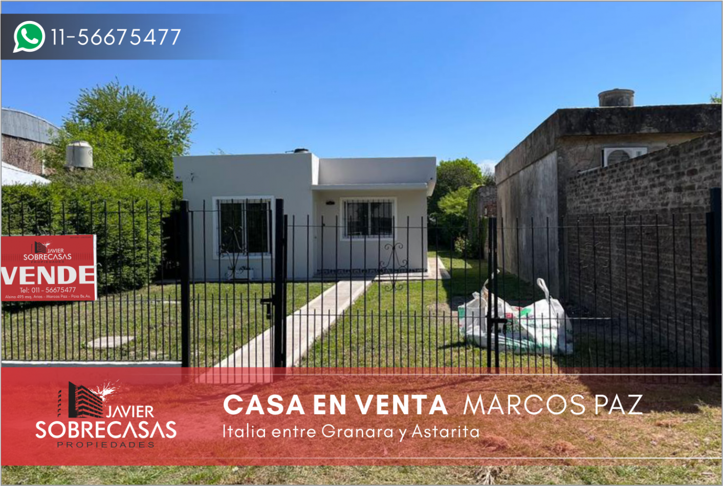 CASA en VENTA - Marcos Paz - Pcia. de Buenos Aires.