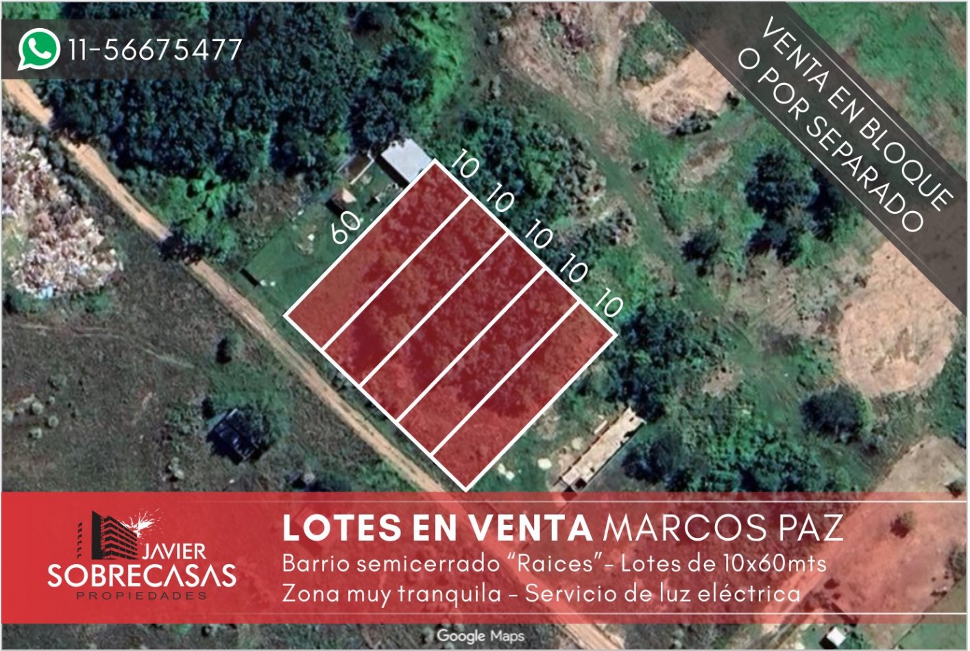 LOTES EN VENTA - Marcos Paz - Pcia. Buenos Aires. 