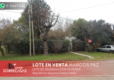 LOTE EN VENTA con mejoras - Marcos Paz - Pcia. de Buenos Aires.