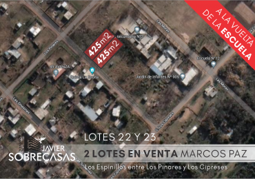LOTES EN VENTA - Marcos Paz - Pcia. de Buenos Aires.