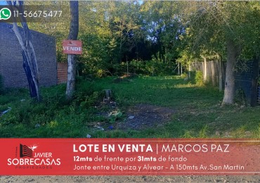 LOTE EN VENTA - Marcos Paz - Pcia. Buenos Aires.